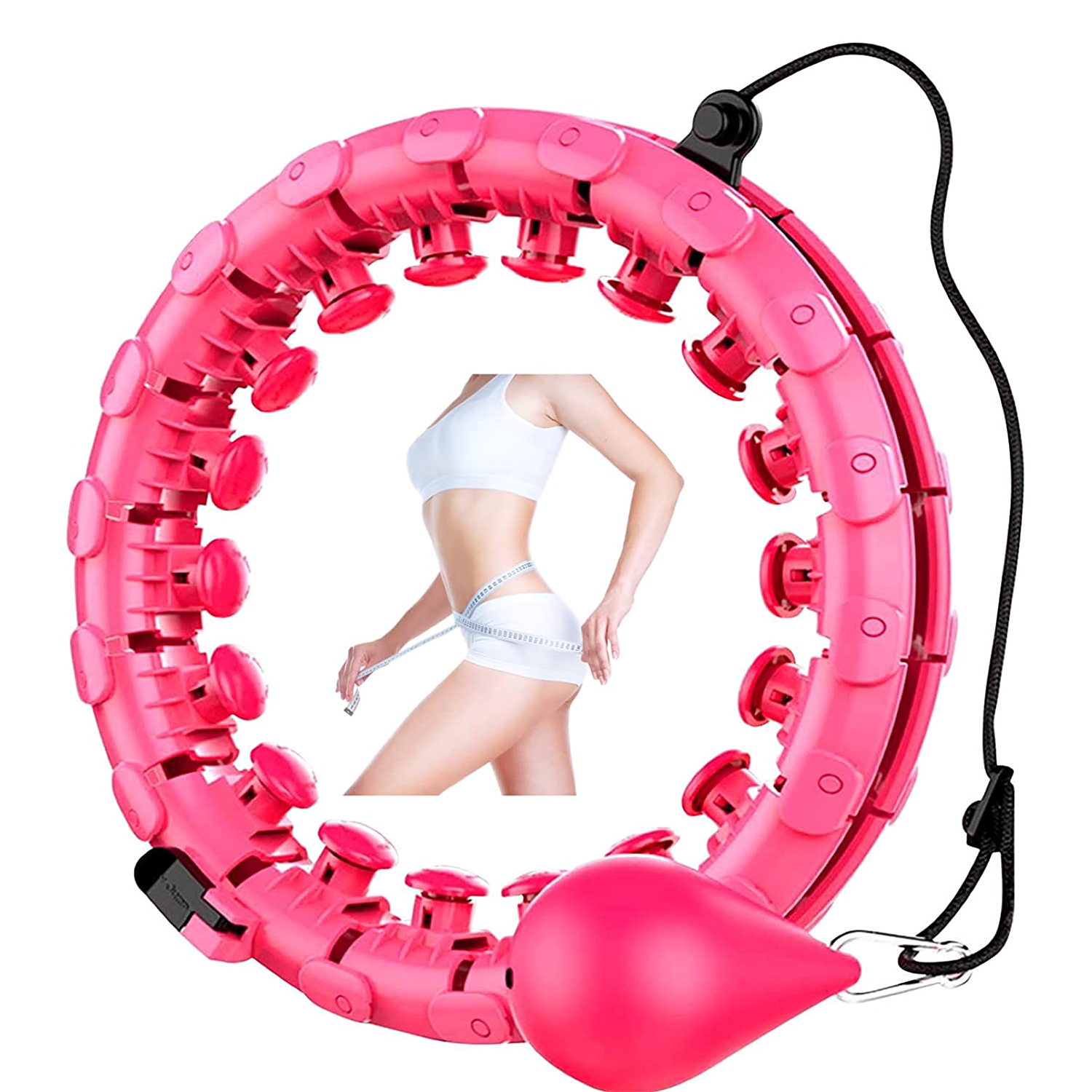 Adjustable Pink Hula Fitness Hoop For Adults & Children, 24