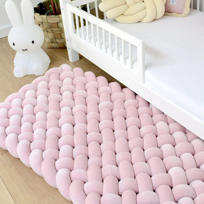 Floor Cushion Custom Seating Rug with Plush & Teddy Braided Play Mat Play Mattress