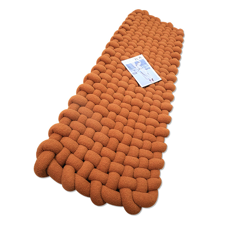 Floor Cushion Custom Seating Rug with Plush & Teddy Braided Play Mat Play Mattress