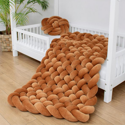 Floor Cushion Custom Seating Rug with Plush & Teddy Braided Play Mat Play Mattress