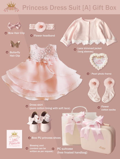 Princess Dress Newborn Gift Box 0-18M Baby Cloth Set