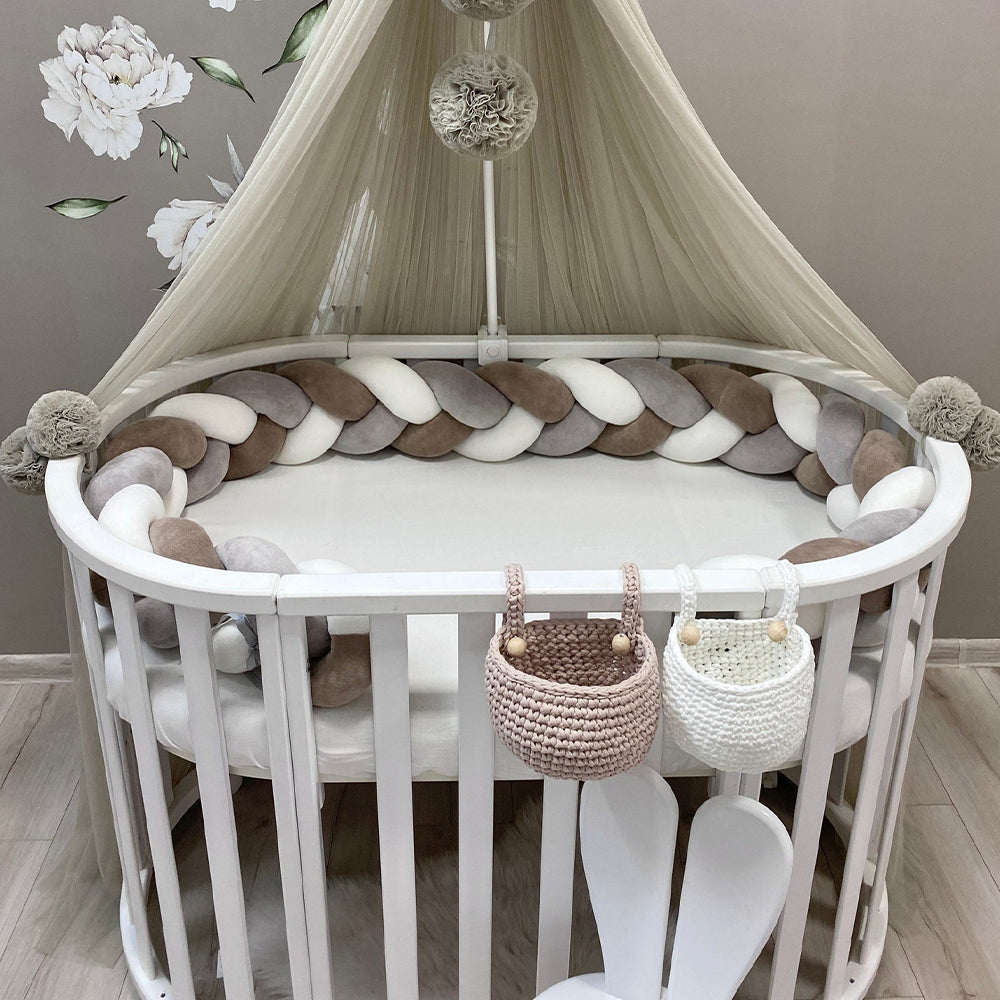 3-Knotted Custom Handmade Bedding Long Cushion Crib Padding