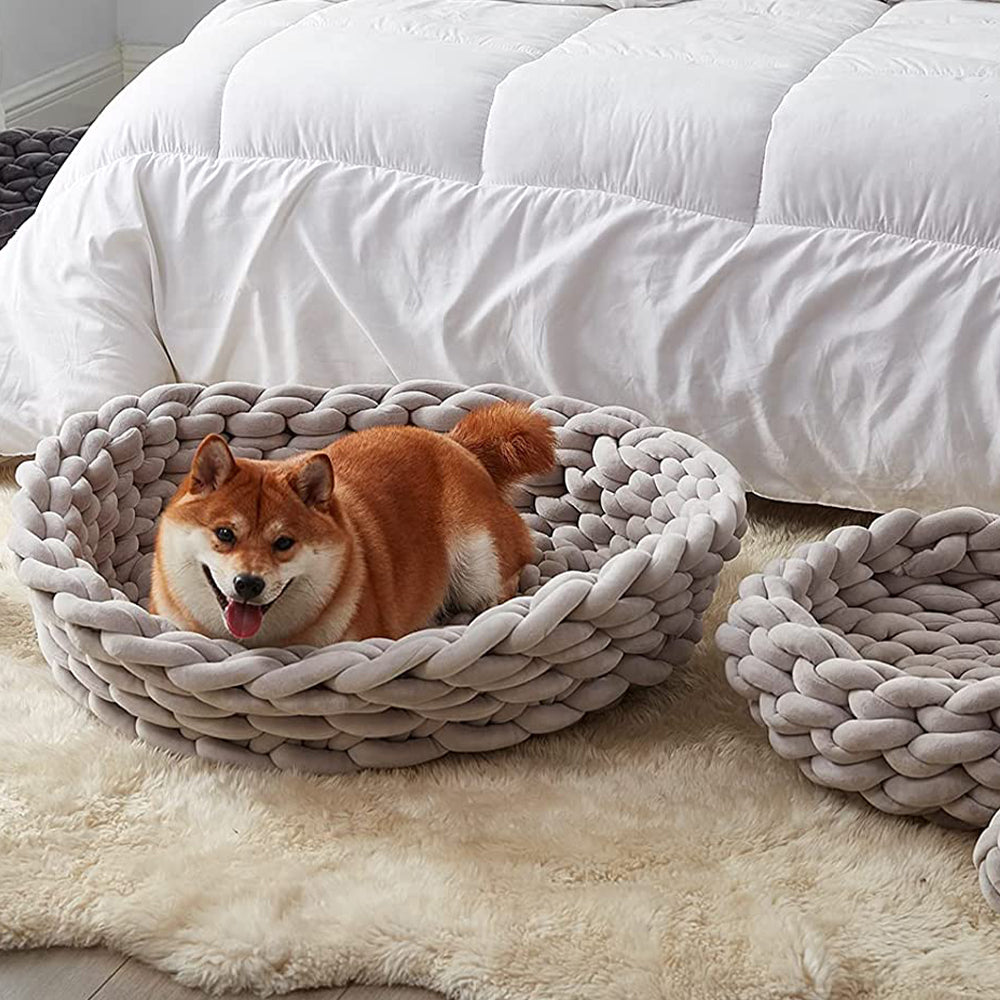 Chunky Knit Pet Bed